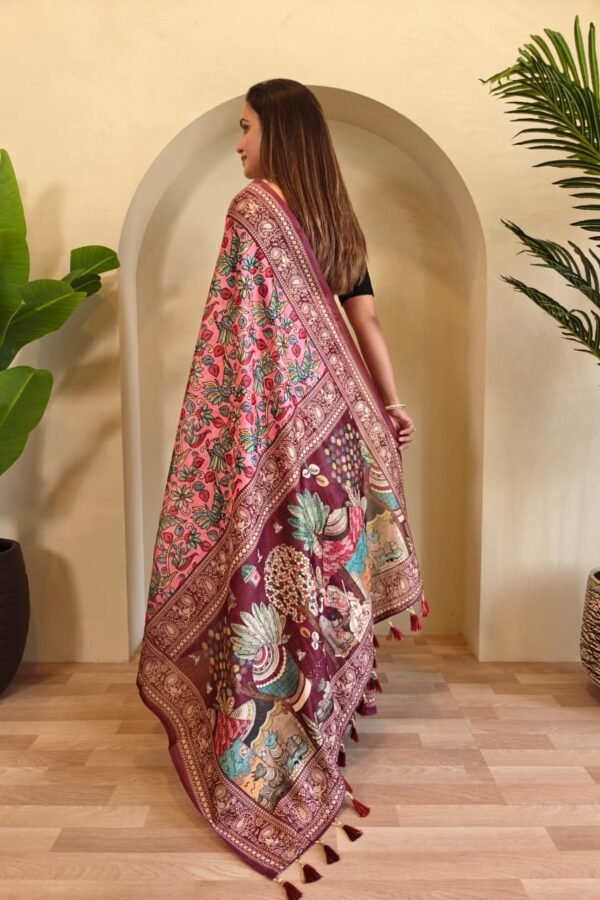 Soft Cotton Chanderi Saree by dvanza DS002-1