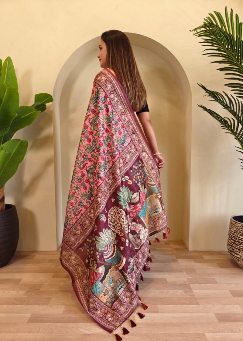 Soft Cotton Chanderi Saree by dvanza DS002-1