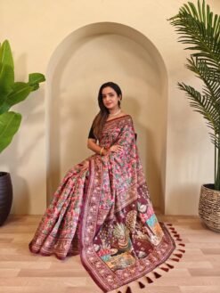 Soft Cotton Chanderi Saree by dvanza DS002-2