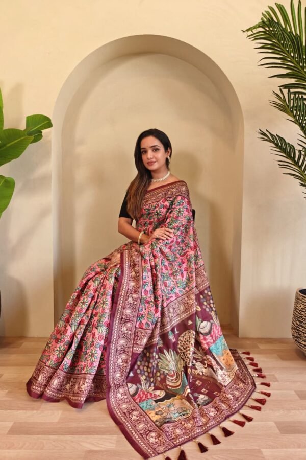 Soft Cotton Chanderi Saree by dvanza DS002-2