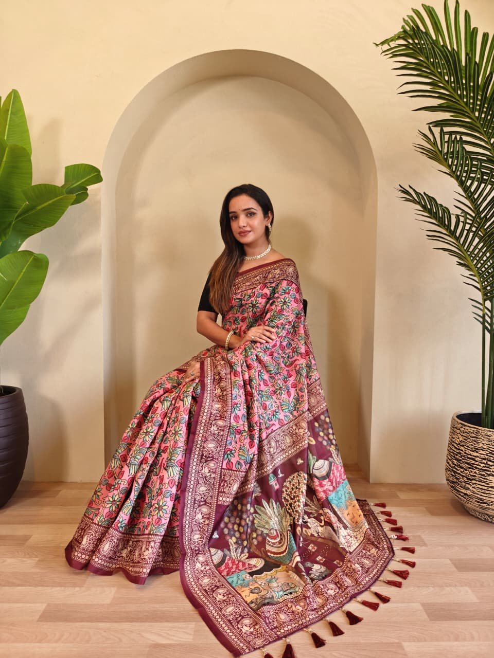 Soft Cotton Chanderi Saree by dvanza DS002-2