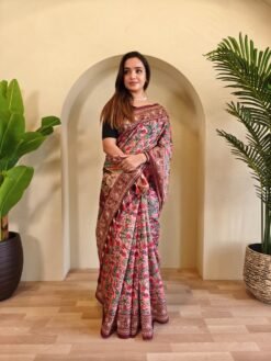 Soft Cotton Chanderi Saree by dvanza DS002