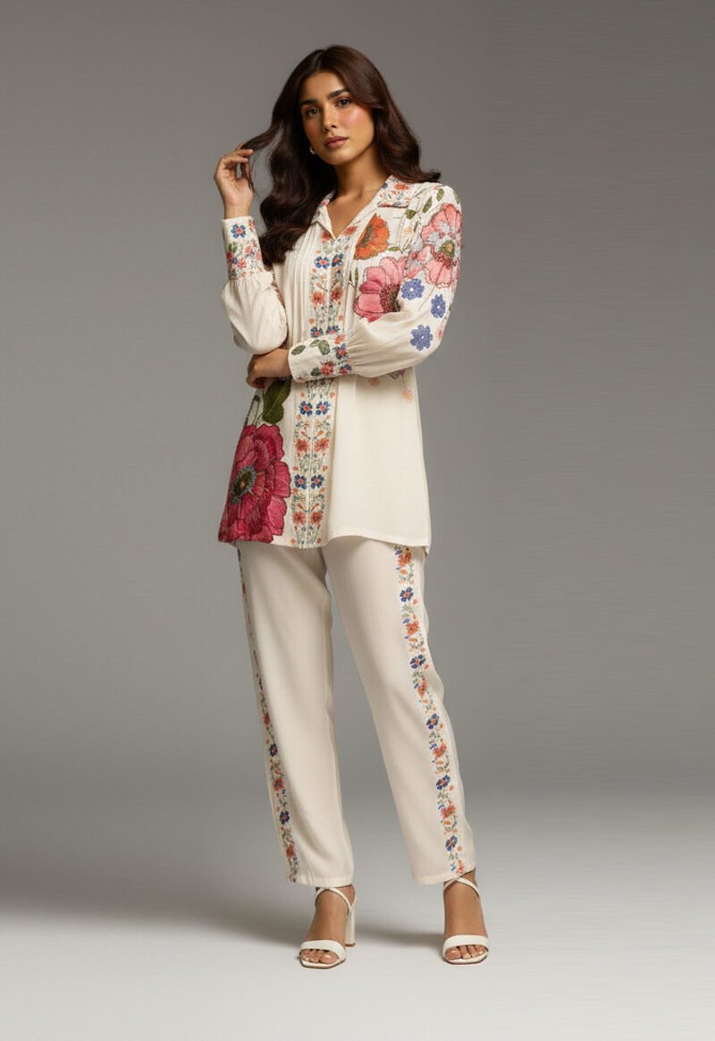 dvanza Floral Printed Co-Ord Set DV001