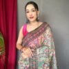 2026 SPECIAL Malai Cotton Kalamkari Inspired Printed Saree with Contrast Pallu DS007-1