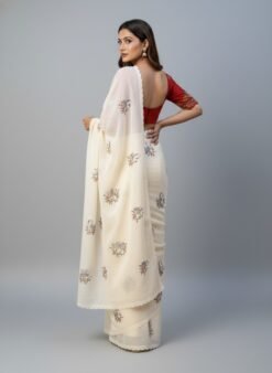 Kota Doriya Saree with Swan Embroidery and Scalloped Border DS003-2