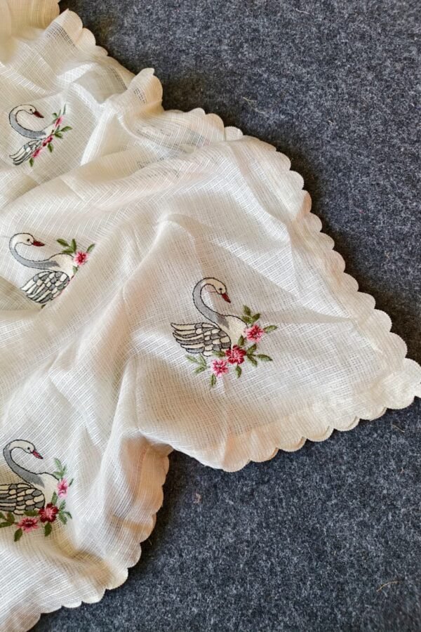 Kota Doriya Saree with Swan Embroidery and Scalloped Border DS003-7