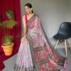 Pink Malai Cotton Kalamkari Inspired Printed Saree DS004-2