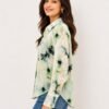 Womens Floral Mist Linen Blend Shirt DS021-2