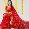 Bandhej Printed Saree in Red DVZ0003979