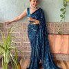 Beautiful Blue sequin work Ready To Wear Saree dvz0003546