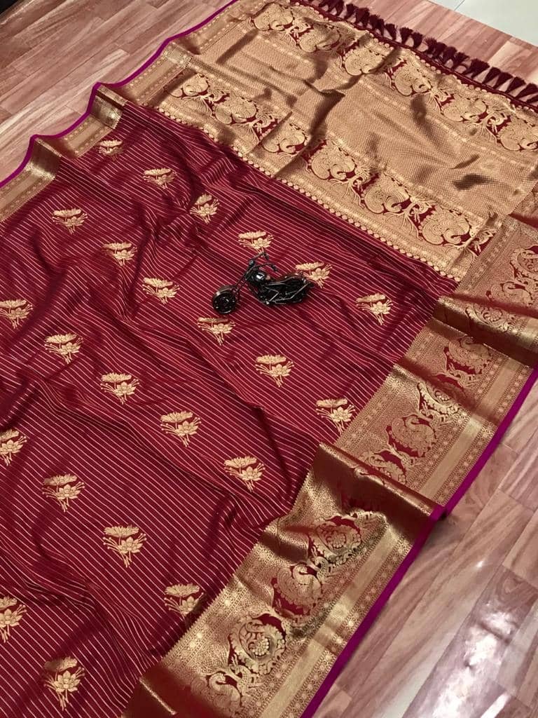 Beautiful Jacquard silk saree in vibrant Maroon color dvz0001784
