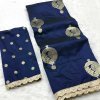 Beautiful Navy Blue Litchi Silk Saree DV434