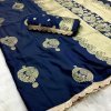 Beautiful Navy Blue Litchi Silk Saree DV434-2