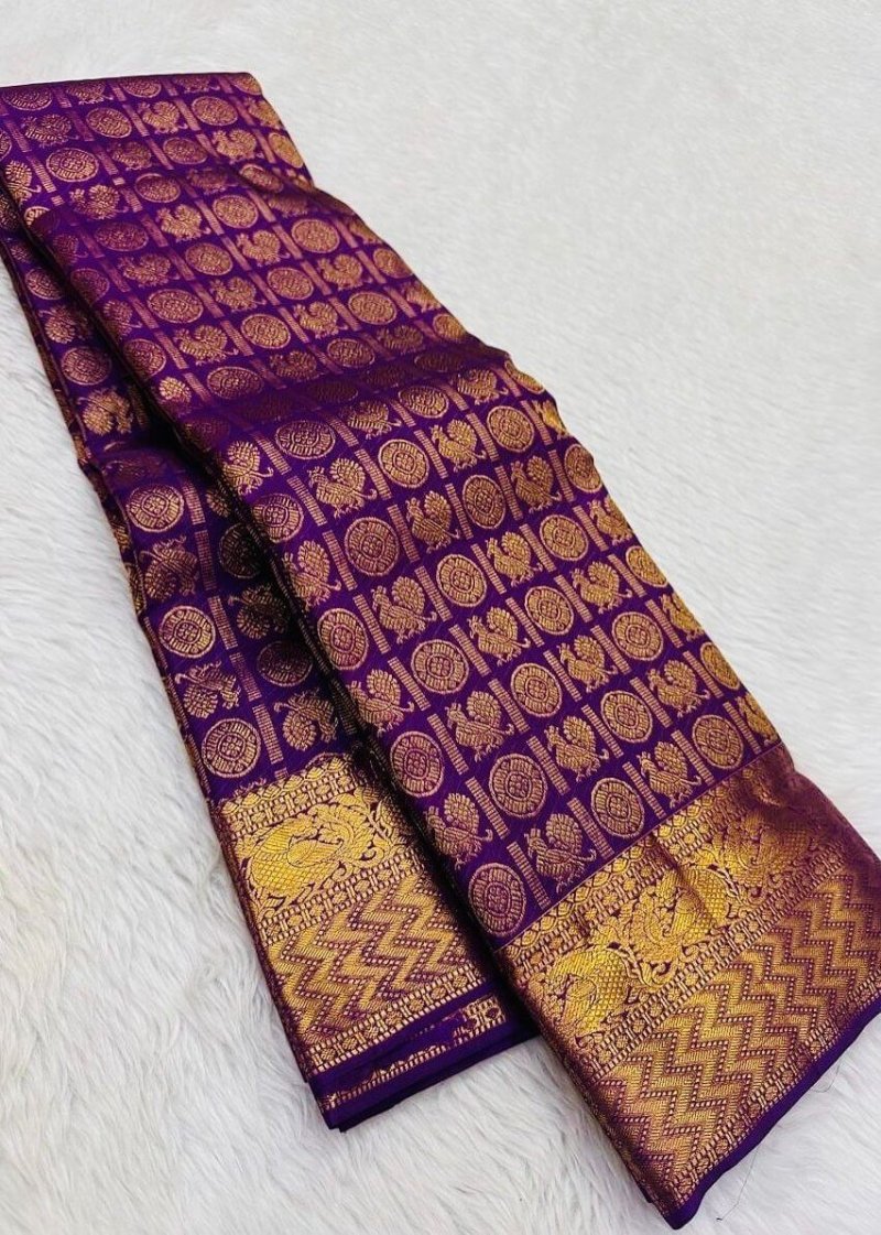 Beautiful Purple Silk Woven saree DV427-2