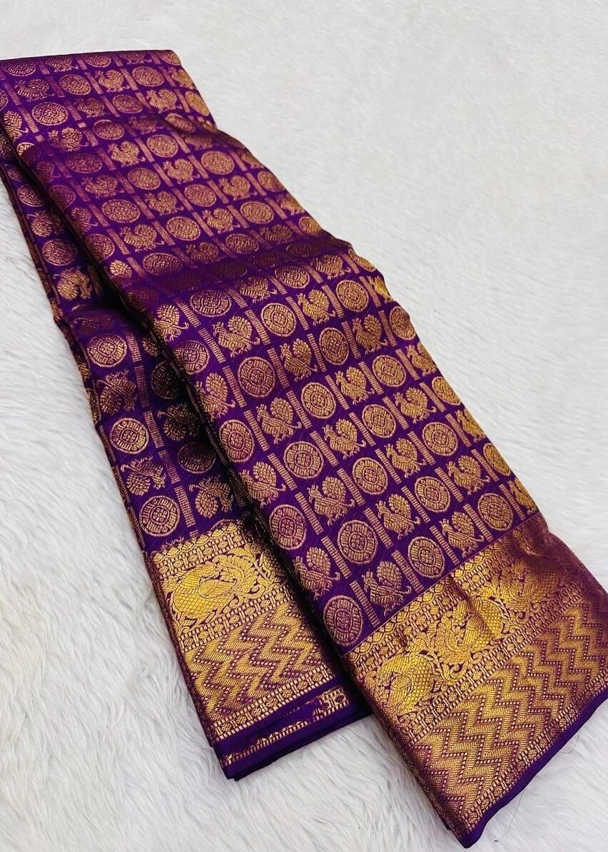 Beautiful Purple Silk Woven saree DV427-2