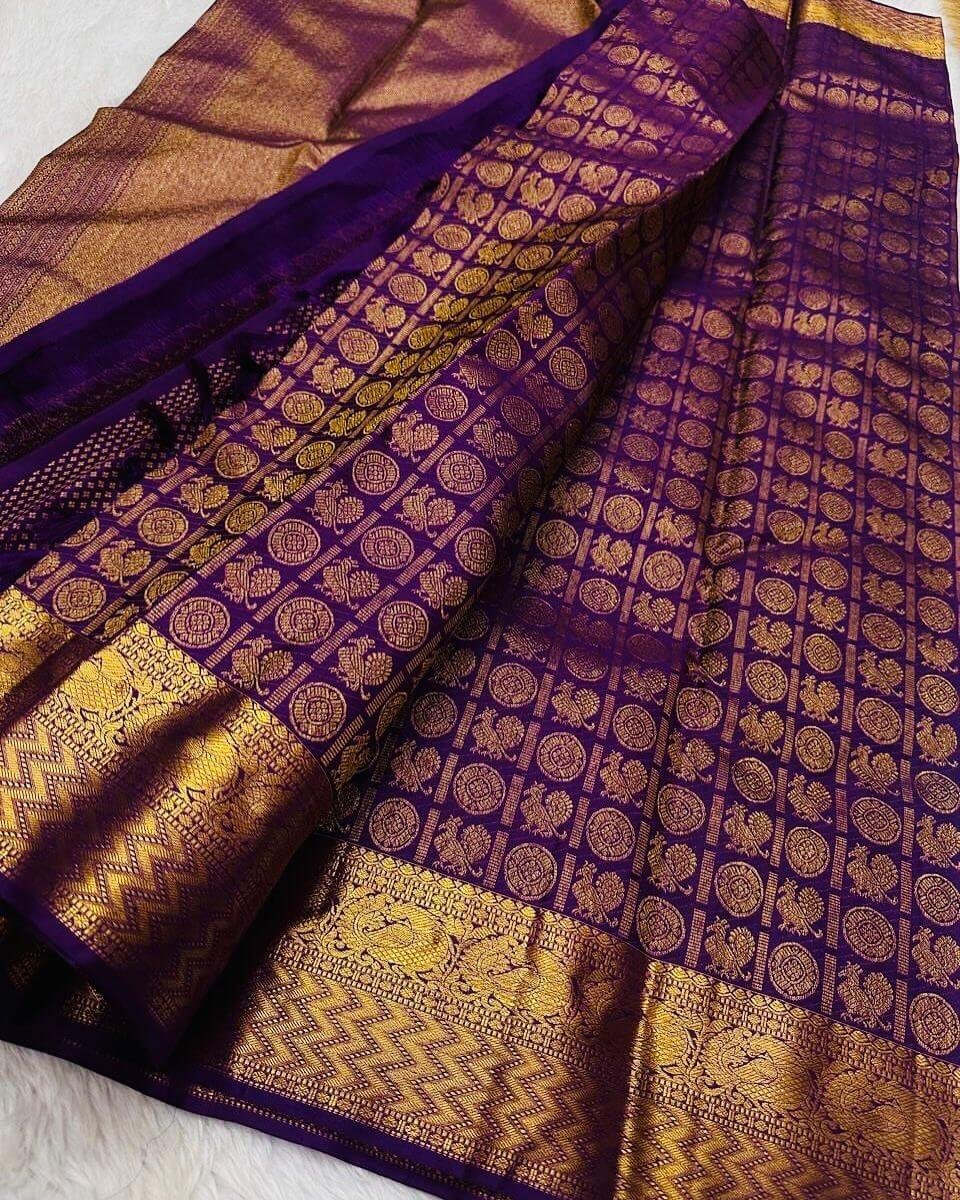 Beautiful Purple Silk Woven saree DV427-3