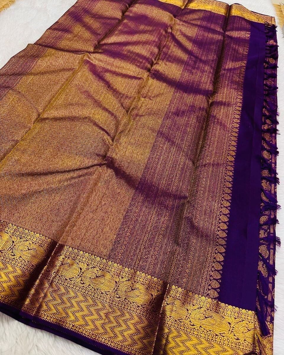 Beautiful Purple Silk Woven saree DV427-4