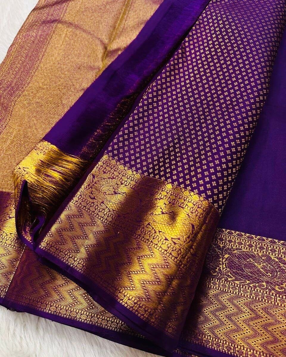 Beautiful Purple Silk Woven saree DV427-5