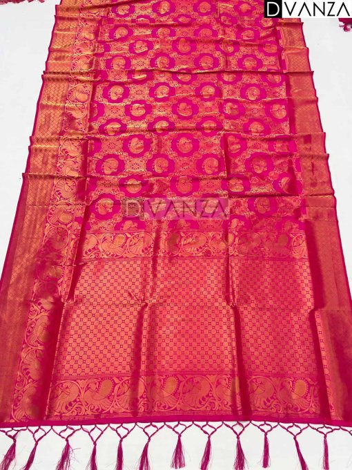 Best Quality Pink Pure silk Heavy weaving work Traditional saree DVZ0003561