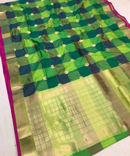 Big Checked Silk Party wear silk Saree dvz0003556-1-2