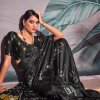 Black Soft Crepe Digital Print Saree dvz0003832