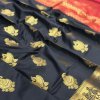 Black banarasi silk with beautiful zari work saree dvz0001743
