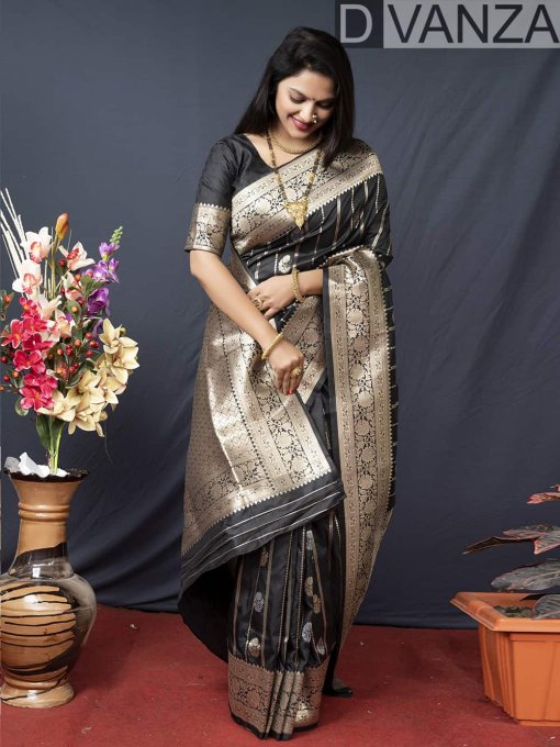 Black color Party Special Saree online dvz0003520