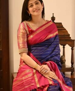 Blue Banarasi Soft Silk Party wear Saree DV423-9