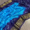 Blue Bandhani Saree With Unstitched Blouse Piece DVZ0003972-2