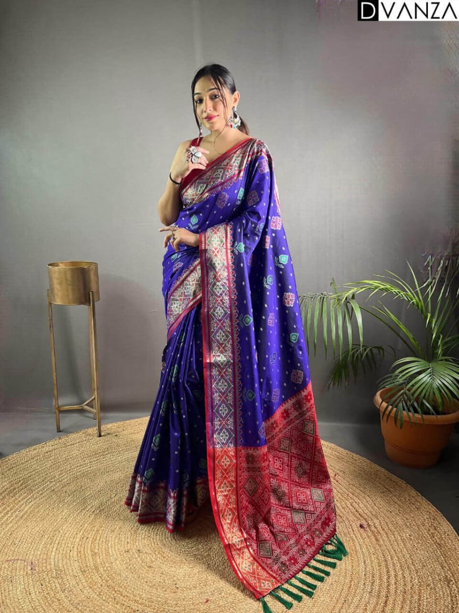 Blue Rangeen Patola Silk saree DVZ0003961