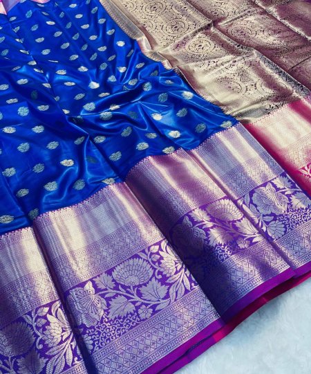 Blue Semi Kanjivaram Silk Saree DVZ0003999