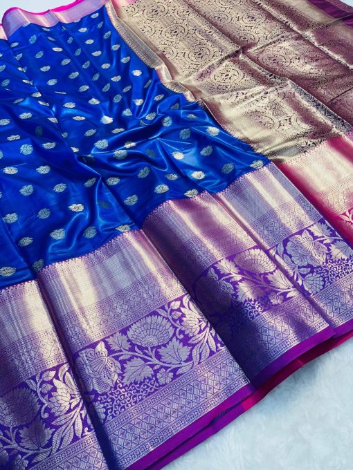 Blue Semi Kanjivaram Silk Saree DVZ0003999