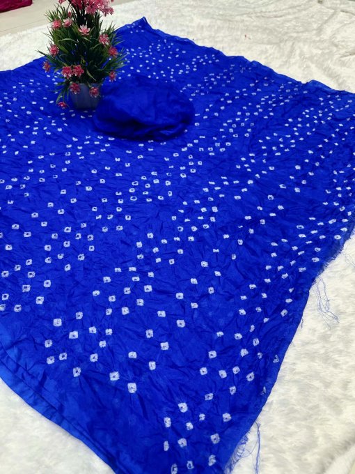 Blue Soft silk Bandhani saree DV421-2