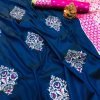 Blue lichi silk zari weaving work saree Design dvz0001682