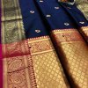Blue soft silk with attractive gold jari work saree dvz0001817