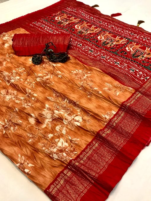 Brown Foil Patola Printed Party wear Saree DVZ0003968