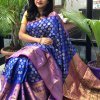 Buy Designer Kanchipuram Silk Saree (Blue) dvz0001601