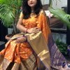 Buy Designer Kanchipuram Silk Saree (Orange) dvz0001606