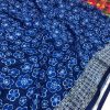 Digital Printed Linen Saree in Blue dvz0003209