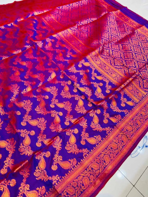 Dvanza Branded Purple soft silk woven wedding Function Special saree Online DVZ0003517