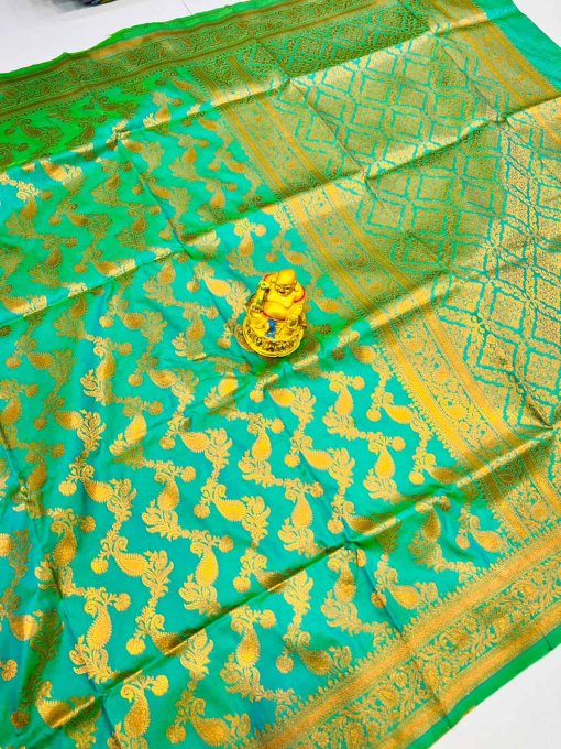 Dvanza Branded Sea Green soft silk woven wedding Function Special saree Online DVZ0003517