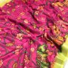 Dvanza Women's Pink Color Linen Printed saree Online dvz0001571