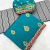 Elegant Teal Kanjivaram Designer Party Wear Saree DV436