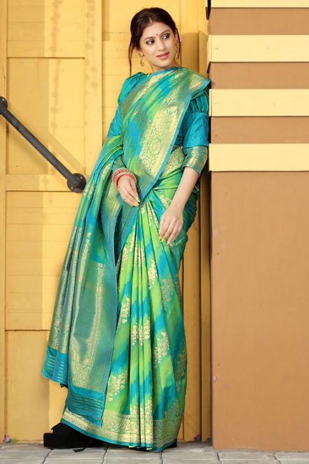 Exclusive Soft silk weaving saree in Green dvz0001179 - dvanza