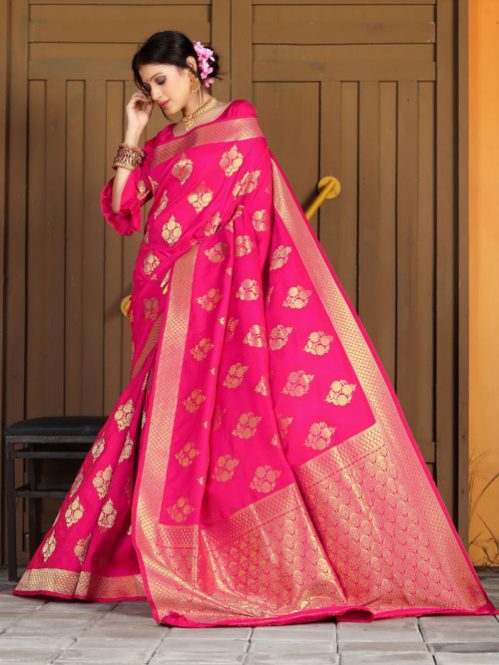 Exclusive Soft silk weaving saree in Pink dvz0001180 - dvanza