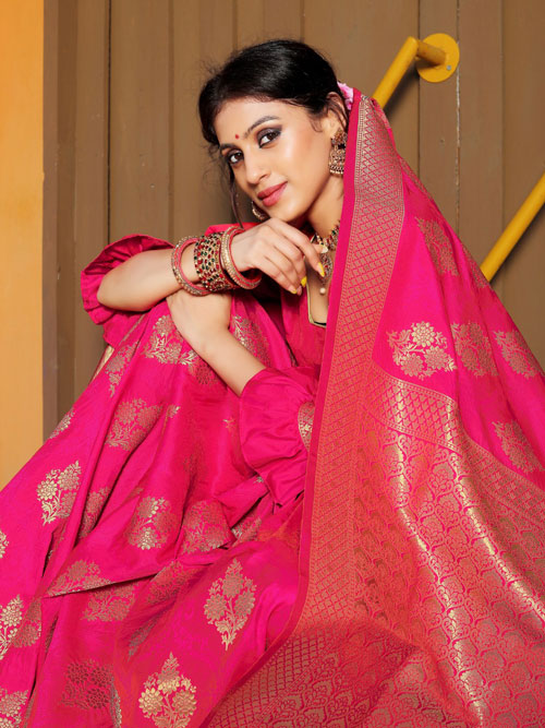 Exclusive Soft silk weaving saree in Pink dvz0001180 - dvanza .com