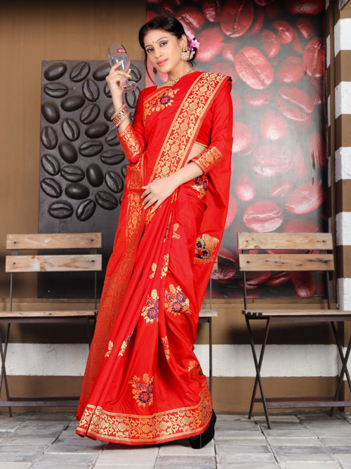 Exclusive Soft silk weaving saree in Red dvz0001177 - dvanza