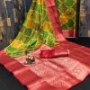 Green Lichi silk Printed Woven saree