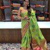 Green Party wear soft silk Banarasi Ikat Weaving saree dvz0003756