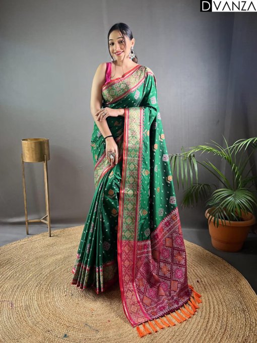 Green Rangeen Patola Silk saree DVZ0003961